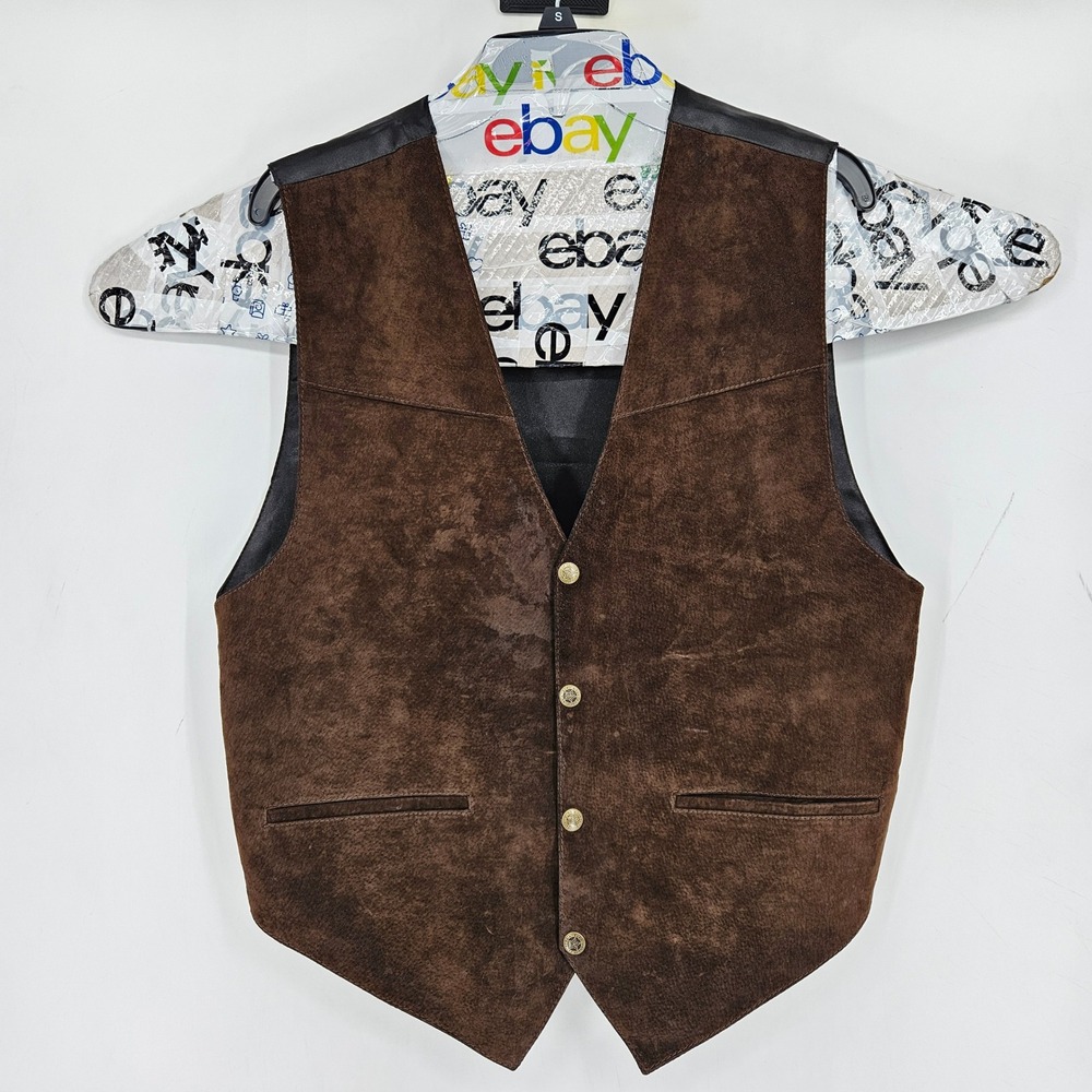 Scully Vest Mens Medium Brown Genuine Leather Formal Western Wear